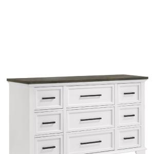 Abigail 9 Drawer Dresser - White and Grey Official Online