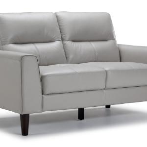 Verissimo Leather Loveseat - Silver Visit For Sale
