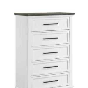 Abigail 5 Drawer Chest - White and Grey Big Sale Sale Online