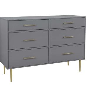 Valerie Glam 6 Drawer Dresser - Dark Grey From China For Sale
