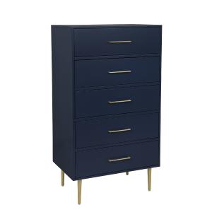 Valerie Glam 5 Drawer Chest - Navy Buy Cheap Best Place