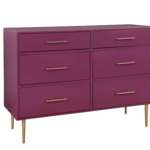 Valerie Glam 6 Drawer Dresser - Raspberry Tumblr Cheap Pice