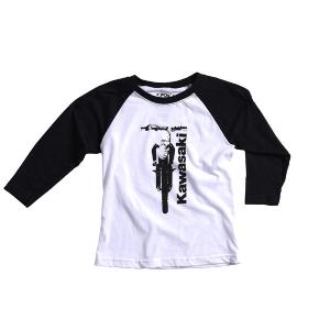 FX KAWASAKI BIKE YOUTH BASEBALL SHIRT / BLACK-WHITE (S)#21-83110 Cheap Visit