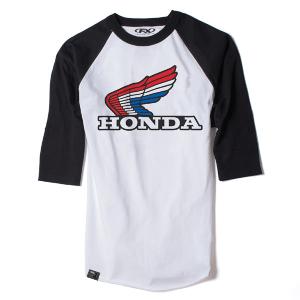 FX HONDA VINTAGE BASEBALL T-SHIRT / WHITE-BLACK (XXL)#17-87338 Outlet New