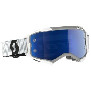 Scott 272828-0002349 Fury Goggle - White Blue Chrome Works #272828-0002349 Best Sale Online