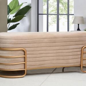 3 Seater Luxury Wooden Stool With Steel Stand -848 100% Authentic