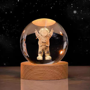 Whimsical Astronaut Globe Light With Wooden Base Online Online Clearance