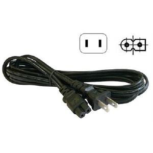 2 Conductor Power Cord - NEMA1-15P to IEC320-C7 polarized socket, Black, 6ft (138-205) Factory Outlet