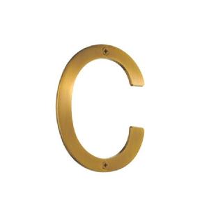 Address Letter for House Letter C Brushed Brass 4-1/8 Inch Clearance Best