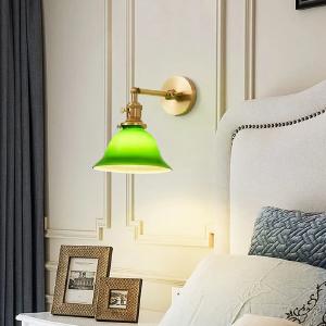 Vintage-Schwenkarm Verstellbare Wandleuchte aus grnem Glas Outlet 2025 New