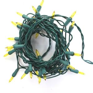 35-bulb Yellow Glass Craft Lights, Green Wire Cheap Pice Free Shipping