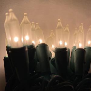 100-bulb Frost Mini Lights, 4" Spacing, Green Wire Cheap Excellent