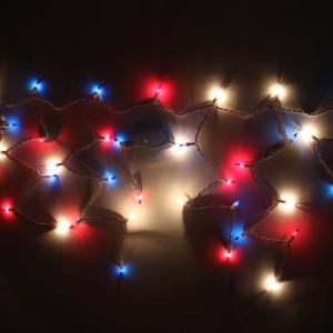 150-bulb Red White Blue Glass Icicle Lights, White Wire 100% Original Online