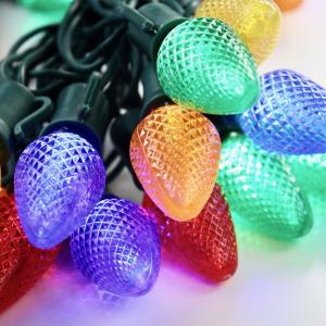 25-light C7 Multicolor LED Christmas Lights, 8" Spacing Green Wire Best Sale Cheap Online