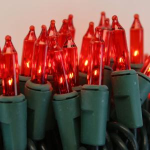 100-bulb Red Mini Lights, 2.5" Spacing, Green Wire Cheap Sale Footaction