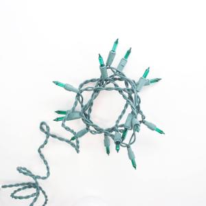 15-bulb Green Glass Craft Lights, Green Wire Best Pices Online