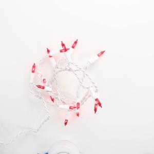 15-bulb Red Glass Craft Lights, White Wire Visa Payment Cheap Pice