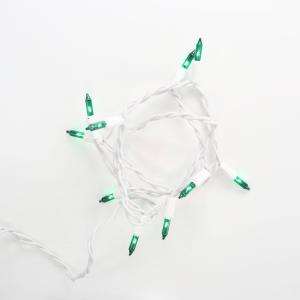 10-bulb Green Glass Craft Lights, White Wire Cheap Sale Wholesale Pice