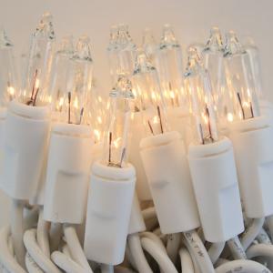 35-bulb Clear Mini Lights, 4" Spacing, White Wire Sale Outlet Locations