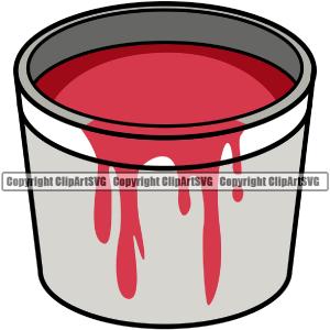 Painting Bucket Red Color Dripping Vector Design Element Renovation Paint House Home Improvement Wall Room Painter Repair Renovating Service White Background Work Worker Painter DIY Art Logo Clipart S Cheap Outlet Store