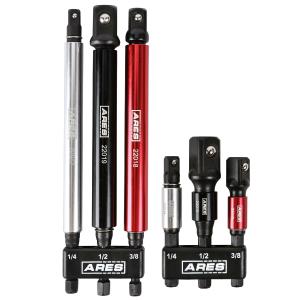 ARES 22013 - 6-Piece 3-Inch and 6-Inch Impact Grade Socket Adapter Set with Color Sleeve Top Quality Online