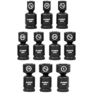 ARES 25137 - 10-Piece SAE Pinless Universal Swivel Impact Socket Set Free Shipping High Quality
