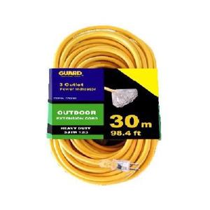 Heavy Duty Extension Cord w/ 3-Outlet Fan-Tail Tap - 12/3, Yellow, 30m (FTY31001) Cheap Sale Excellent
