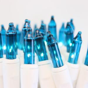 100-bulb Teal Mini Lights, 2.5" Spacing, White Wire Buy Cheap Extremely