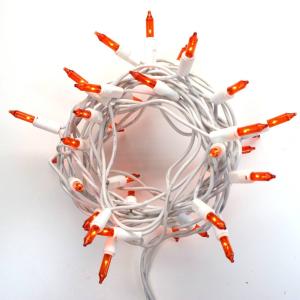 35-bulb Orange Glass Craft Lights, White Wire Discount Cheap Online