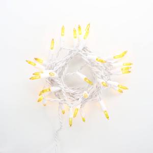 35-bulb Yellow Glass Craft Lights, White Wire Outlet Fashionable