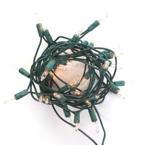 35-bulb Clear Glass Craft Lights , Green Wire Cheap The Cheapest