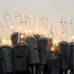 100-bulb Clear Mini Lights, 4" Spacing Black Wire Amazing Pice