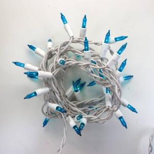 20-bulb Teal Glass Craft Lights, White Wire Ebay Online