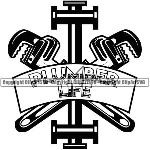 Plumber Life Pipe Repair Wrench Crossed Design Element Service Plumbing Work Kitchen Professional Tool White Background Repairman Handyman Equipment Drain Water Bathroom Clipart SVG Cheapest Online