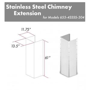 ZLINE 61" Extended Chimney and Crown, 655-4SSSS-36-304-E New For Sale