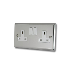 SOCKET 13 AMP TWIN SWITCHED CHROME | MC323S Geniue Stockist For Sale