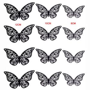 Black 12pcs 3D Butterfly  Wall Decoration Cake Topper Balloon Sticker Kit Amazon Cheap Online