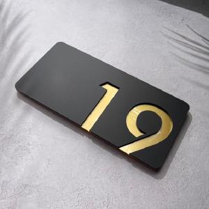 Golden Acrylic House number plate Limited Edition Online