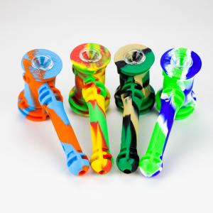7" Assorted Silicone hammer hand pipe with dab tool [QT058D] Latest Collections Cheap Pice