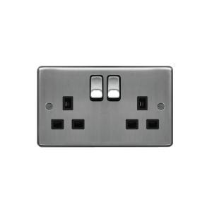 2 GANG SOCKET BRUSHED STAINLESS STEEL | WRSS82BSB Outlet The Cheapest