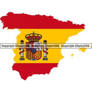Country Flag Map Spain ClipArt SVG Outlet View
