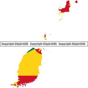 Country Flag Map Grenada ClipArt SVG Outlet Online Shop