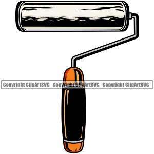 Painting Renovation Paint Roller Color Design Element White Background House Home Improvement Wall Room Painter Repair Renovating Service Work Worker Painter DIY Art Logo Clipart SVG Fashionable