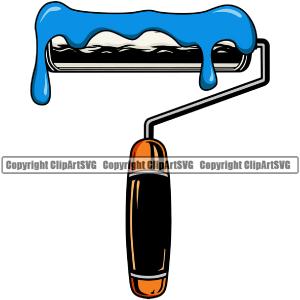 Painting Renovation Paint Roller Color Design Element White Background Blue Color Dripping Design House Home Improvement Wall Room Painter Repair Renovating Service Work Worker Painter DIY Art Logo Cl Free Shipping Footlocker Finishline