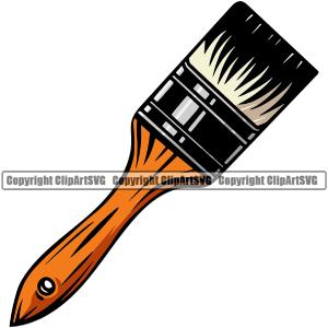 Painting Renovation Paint Brush Single Color Design Element White Background House Home Improvement Wall Room Painter Repair Renovating Service Work Worker Painter DIY Art Logo Clipart SVG Enjoy Online