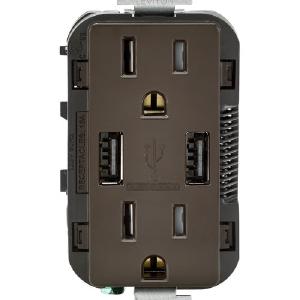 Leviton T5632-B Decora Receptacle & USB Charger, 15 Amp, 125 Volts Best Seller