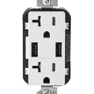 Leviton T5832-W Decora Receptacle & USB Charger, 20 Amp, 125 Volts Comfortable Cheap Online