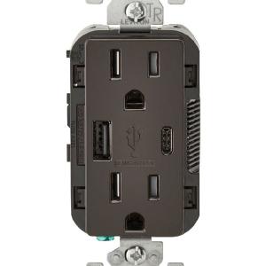 Leviton T5633-B Decora Receptacle & USB Charger, 15 Amp, 125 Volts Outlet Shop Offer