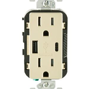 Leviton T5633-I Decora Receptacle & USB Charger, 15 Amp, 125 Volts Outlet Best Place