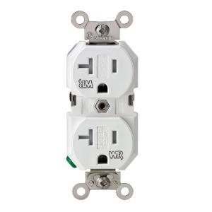 Leviton TWR20-00W Weather Resistant Tamper-Resistant Duplex Outlet, White, 20 Amp Factory Outlet For Sale